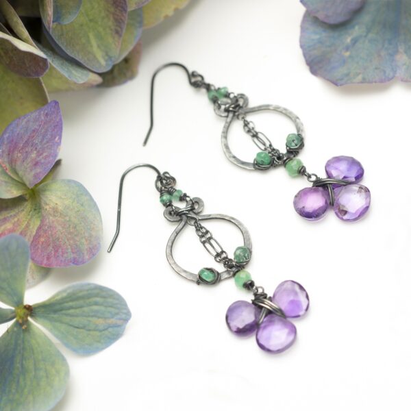 Amethyst And Sterling Silver Earrings