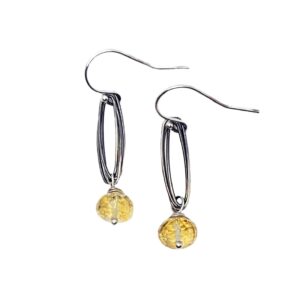 Citrine And Sterling Silver Earrings