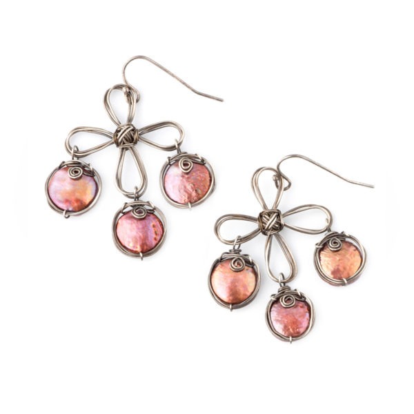 Coin Pearl And Sterling Silver Earrings