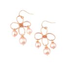 Pearl And Rose Gold Flower Earrings