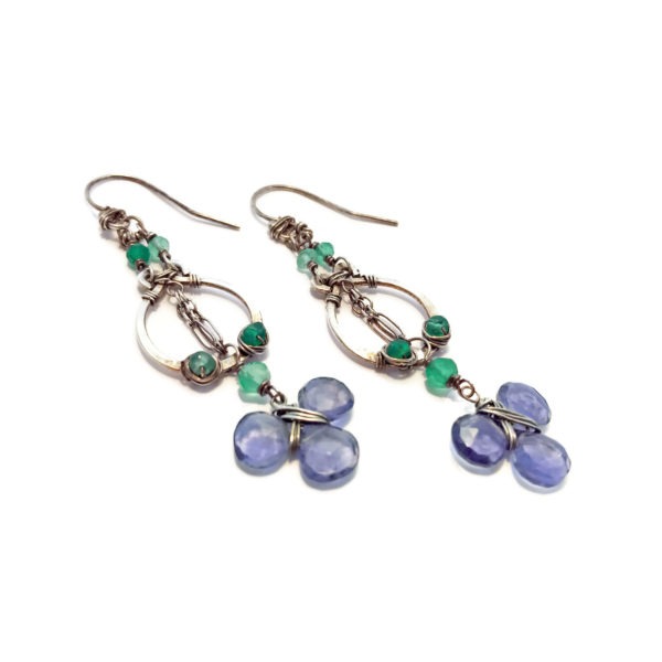 Iolite and Sterling Silver Earrings