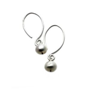 Pearl And Sterling Silver Elongated Earrings