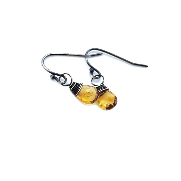 Citrine And Sterling Silver Earrings