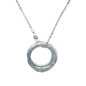 Sterling Silver Textured Trio Necklace