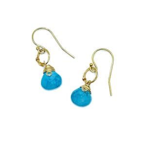 Turquoise And Gold Fill Dangle Earrings