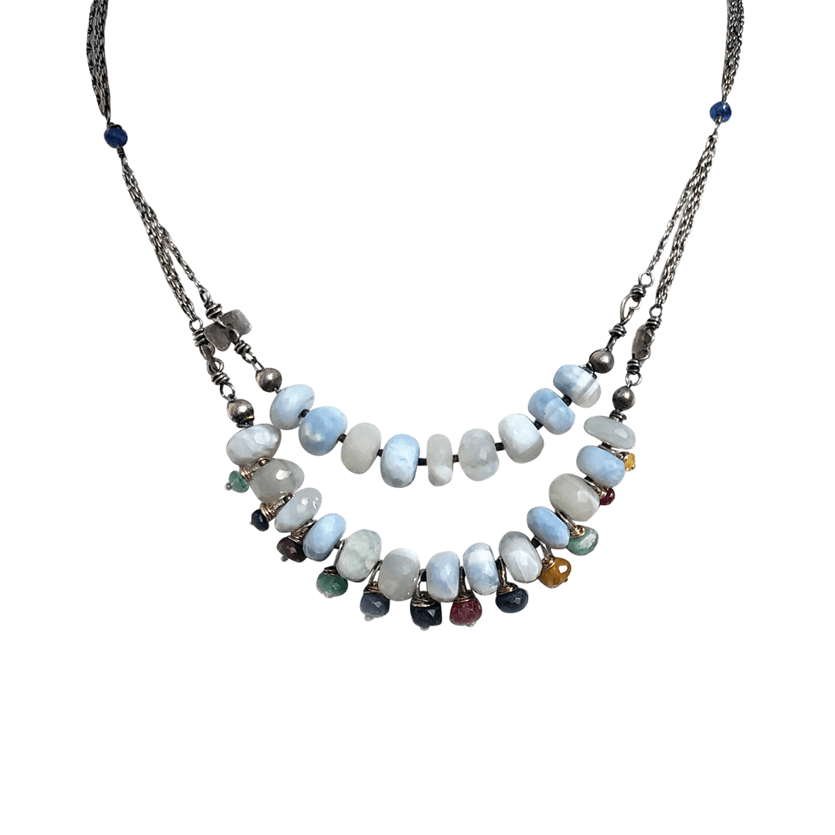 Buy Opal And Sapphire Sterling Silver Necklace Online | Shari Both ...