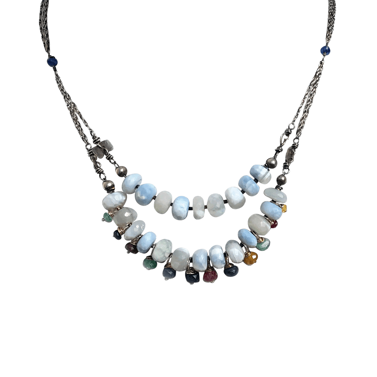 Buy Opal And Sapphire Sterling Silver Necklace Online | Shari Both