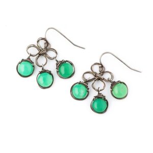 Chrysoprase And Sterling Silver Earrings