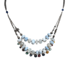 Opal And Sapphire Sterling Silver Necklace