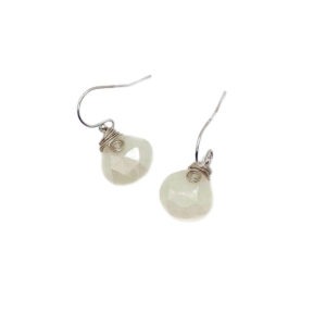 White Chalcedony And Sterling Silver Earrings