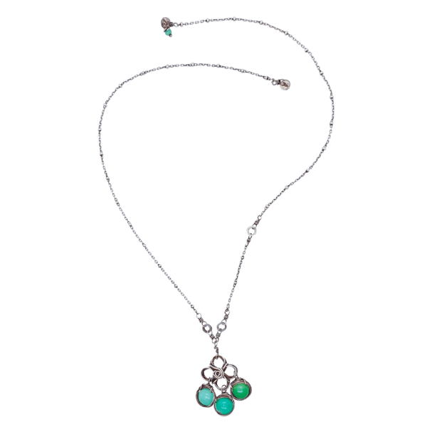 Chrysoprase And Sterling Silver Necklace