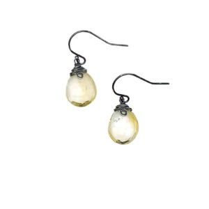 Citrine And Sterling Silver Drop Earrings
