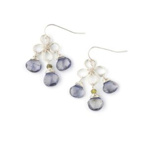 Iolite And Sterling Silver Chandelier Earrings