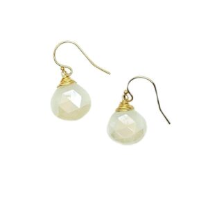 Chalcedony And Gold Fill Drop Earrings