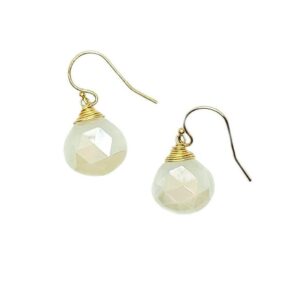 Chalcedony And Gold Fill Drop Earrings