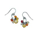 Fire Opal And Sterling Silver Earrings