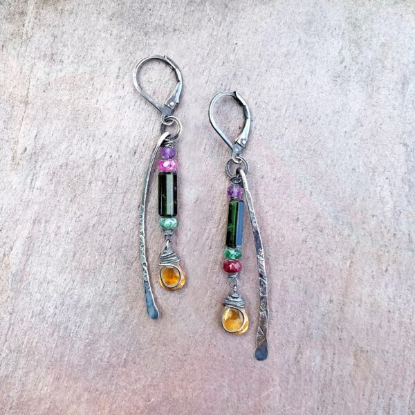 Tourmaline, And Sterling Silver Earrings