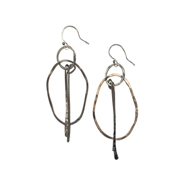 Sterling Silver Freeform Hoop Earrings