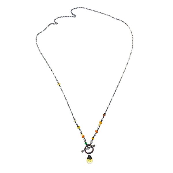 Citrine And Sterling Silver Toggle Necklace