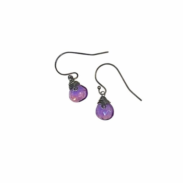 Amethyst And Sterling Silver Drop Earrings