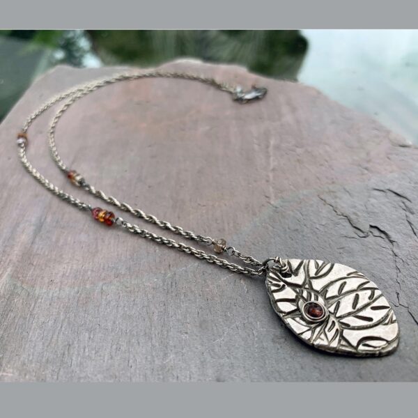 Tundra Sapphire And Fine Silver Pendant Necklace