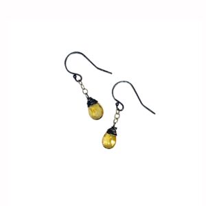 Citrine And Sterling Silver Drop Earrings