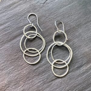 Fine Silver Stacked Hoop Earrings