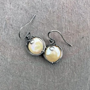 Nested Pearl And Sterling Silver Earrings