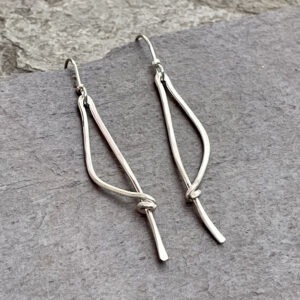 Sterling Silver Pointed Dangle Earrings
