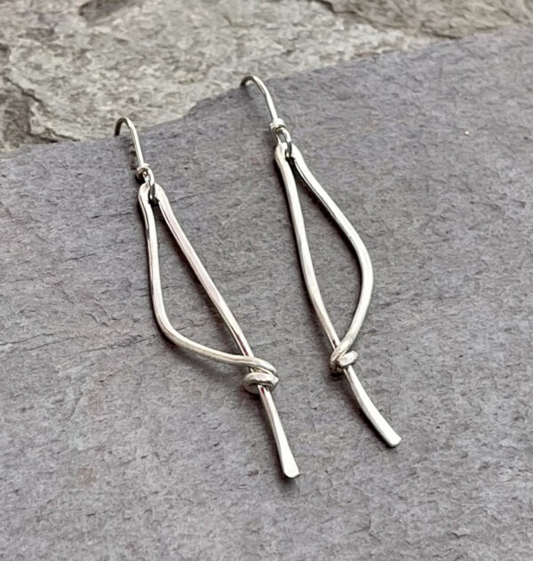 Sterling Silver Pointed Dangle Earrings