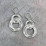 Fine Silver Hoop Cluster Earrings