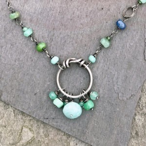 Peruvian Opal And Sterling Silver Necklace
