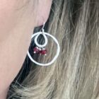 Red Jade And Sterling Silver Earrings