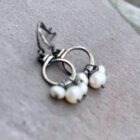 Pearl And Sterling Silver Dangle Earrings