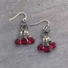 Fuchsia Quartz And Sterling Silver Earrings