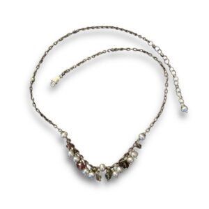 Pearl, Tourmaline And Sterling Silver Necklace