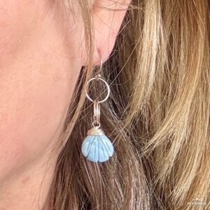 Blue Opal And Sterling Silver Earrings