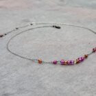 Pink Sapphire And Sterling Silver Necklace