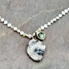 Jasper, Pearl, And Sterling Silver Necklace