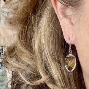 Carved Citrine And Sterling Silver Earrings